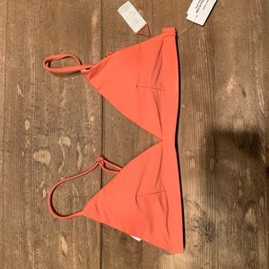Coral matching bikini top, never worn, size L